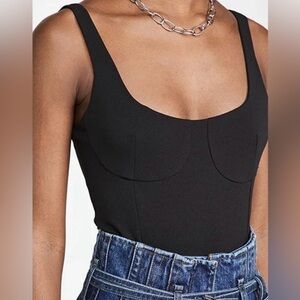 WAYF Black Corset Bodysuit